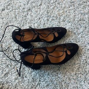 Aquazzura Elegant Black Lace-Up heels